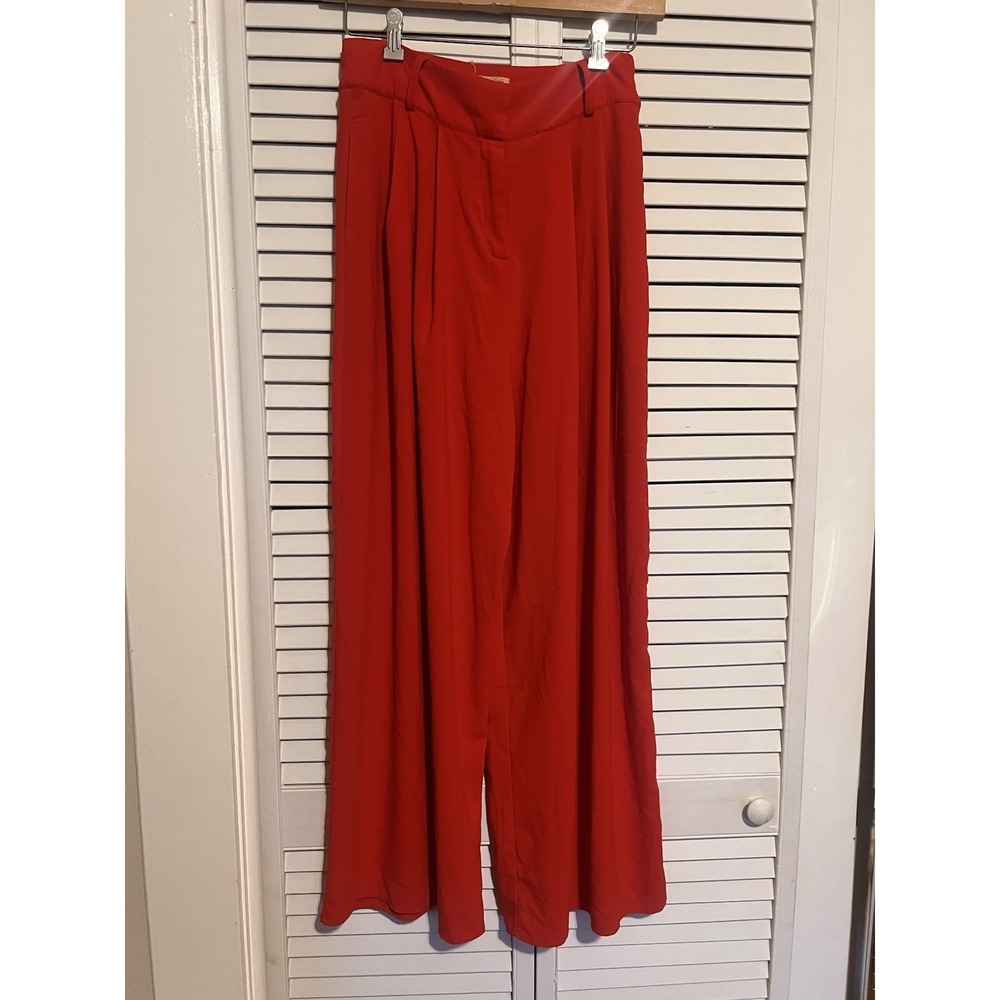 FLYING TOMATO Women's Size L Large Pants High Rise Wide Leg Dress Pants Trousers